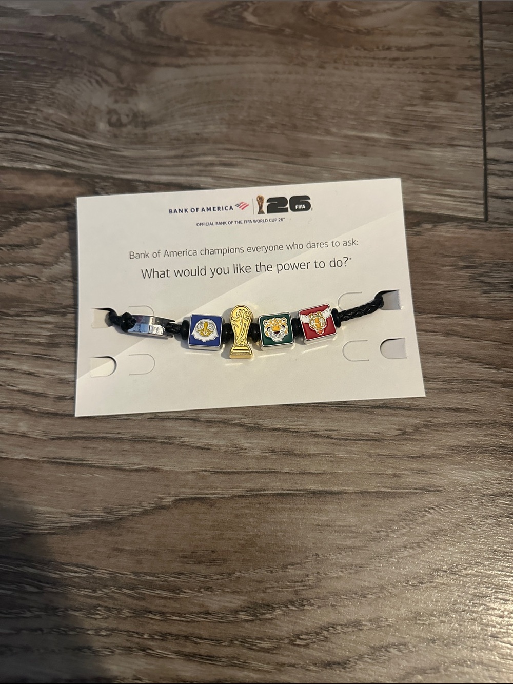 Bank of America Men's World Cup Charm Bracelet - Black with Multicolored Charms